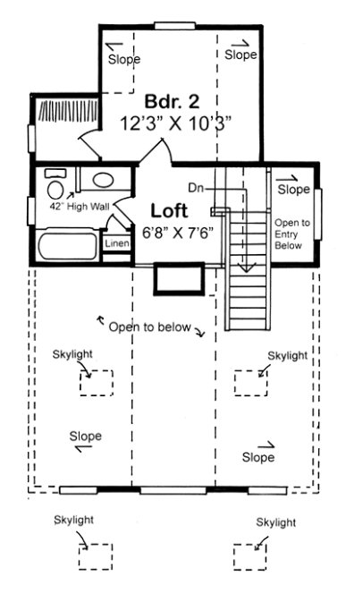 Second Floor Plan for House Plan #183211