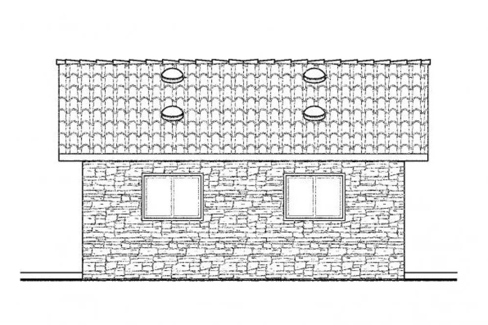 Left Elevation for House Plan #341002