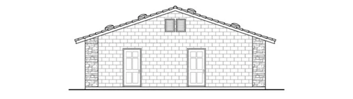 Rear Elevation for House Plan #341002