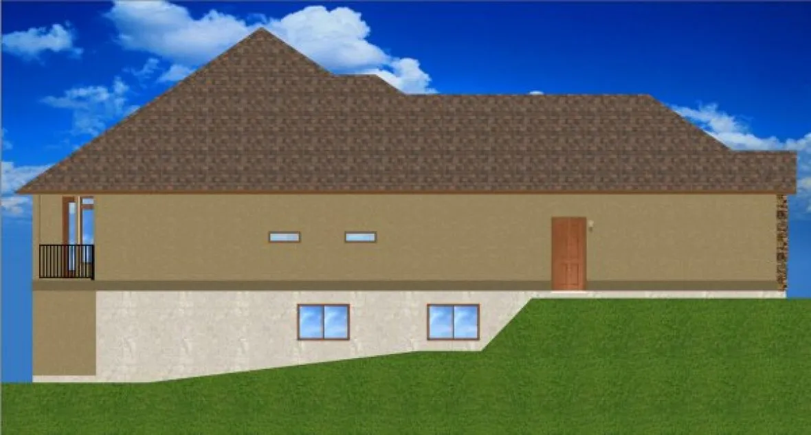 Left Elevation for House Plan #195020