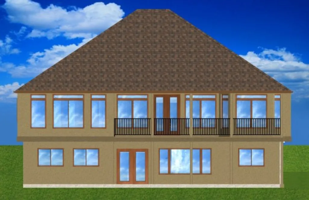 Rear Elevation for House Plan #195020