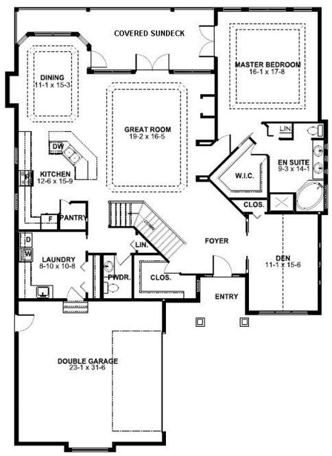 Main Floor Plan for House Plan #195020