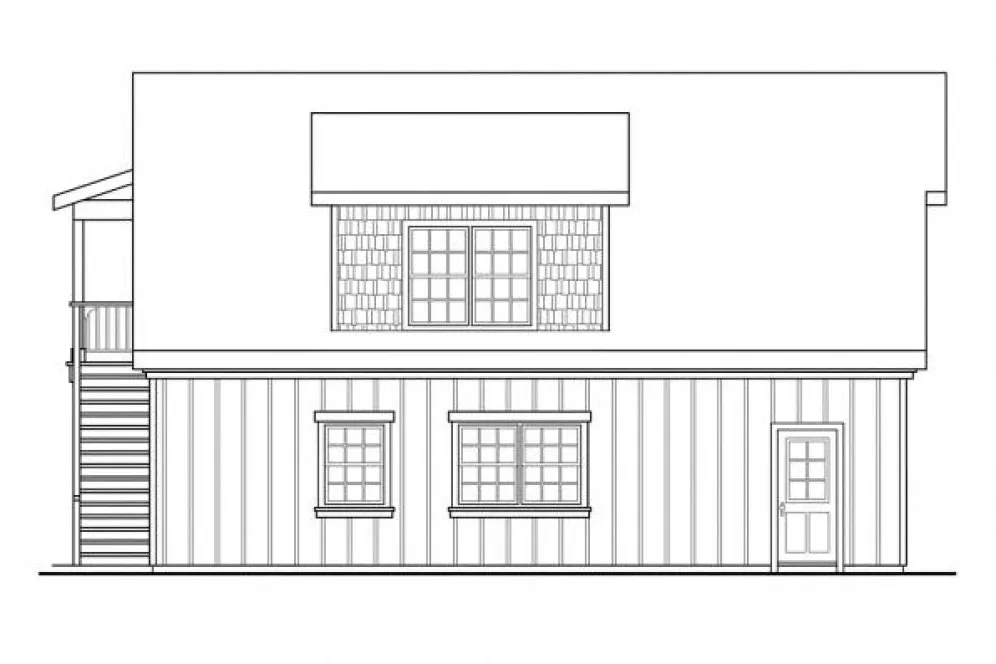 Left Elevation for House Plan #340202