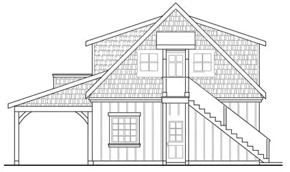 Rear Elevation for House Plan #340202