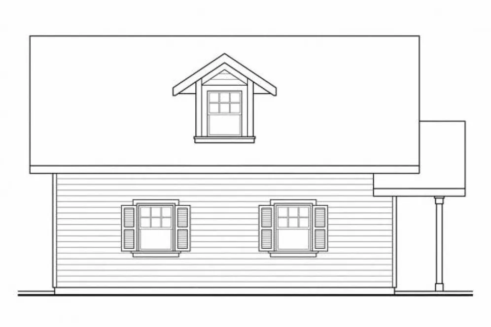 Left Elevation for House Plan #344202