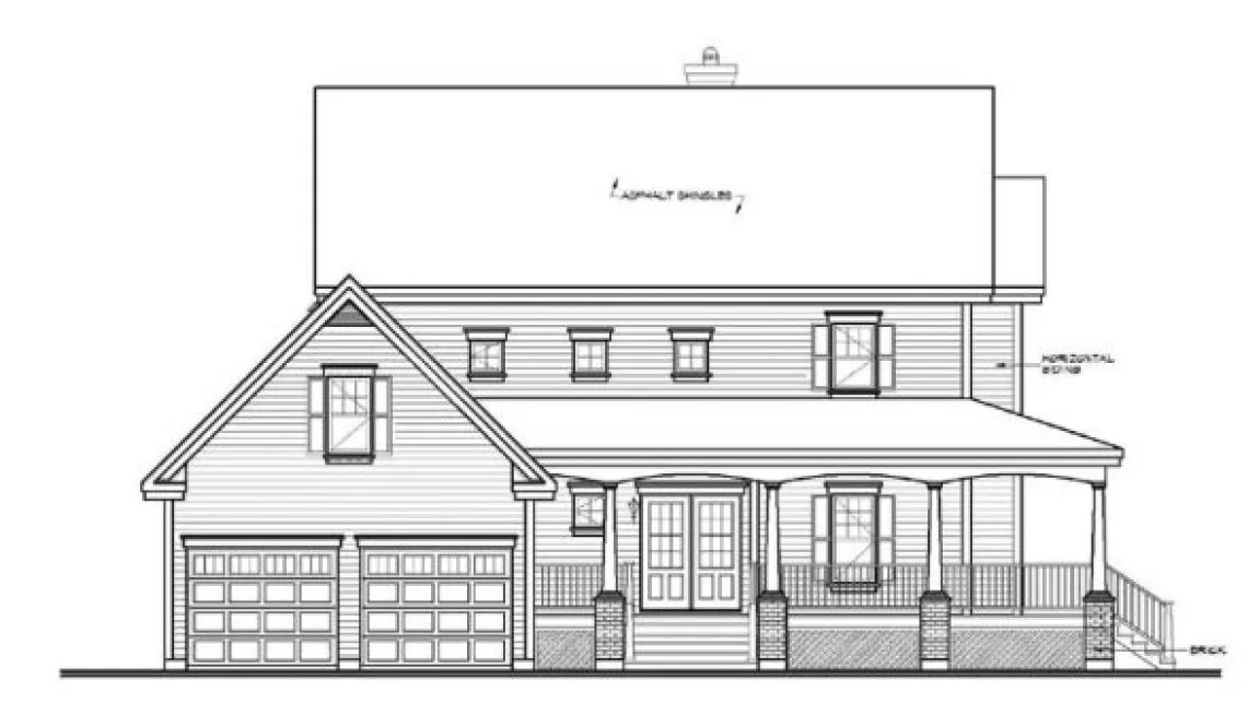 Left Elevation for House Plan #145283
