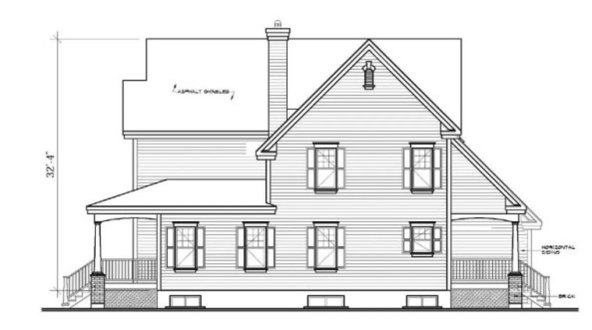 Right Elevation for House Plan #145283