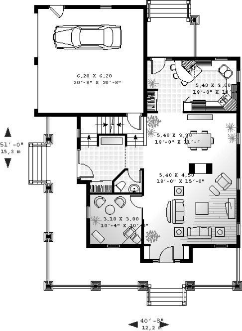 Main Floor Plan for House Plan #145283