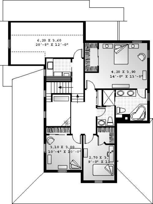 Second Floor Plan for House Plan #145283