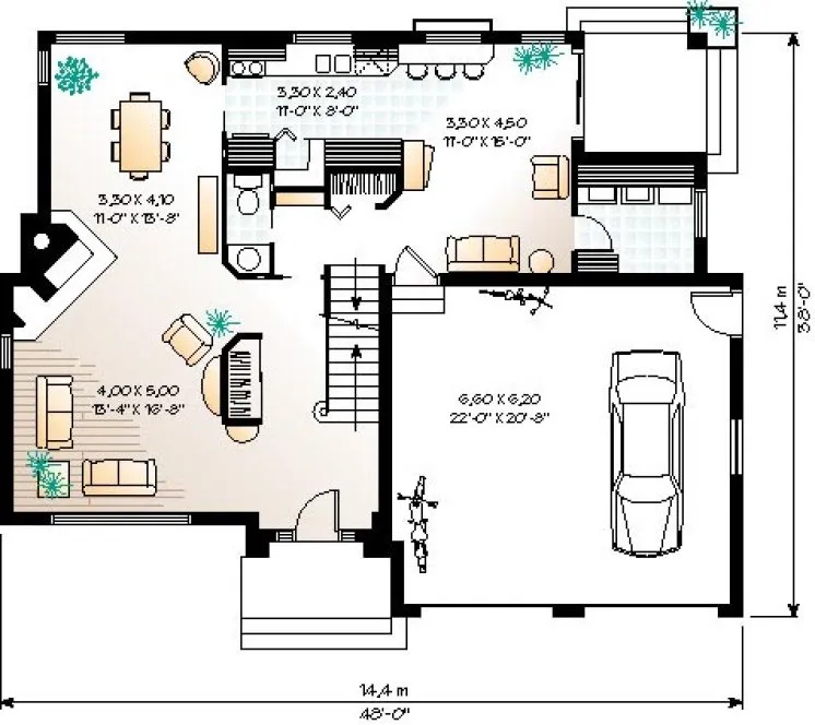 Main Floor Plan for House Plan #144562