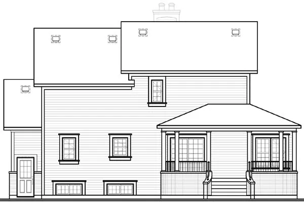 Rear Elevation for House Plan #149902