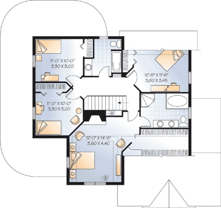 Second Floor Plan for House Plan #149902