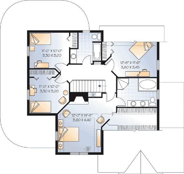Second Floor Plan for House Plan #149902