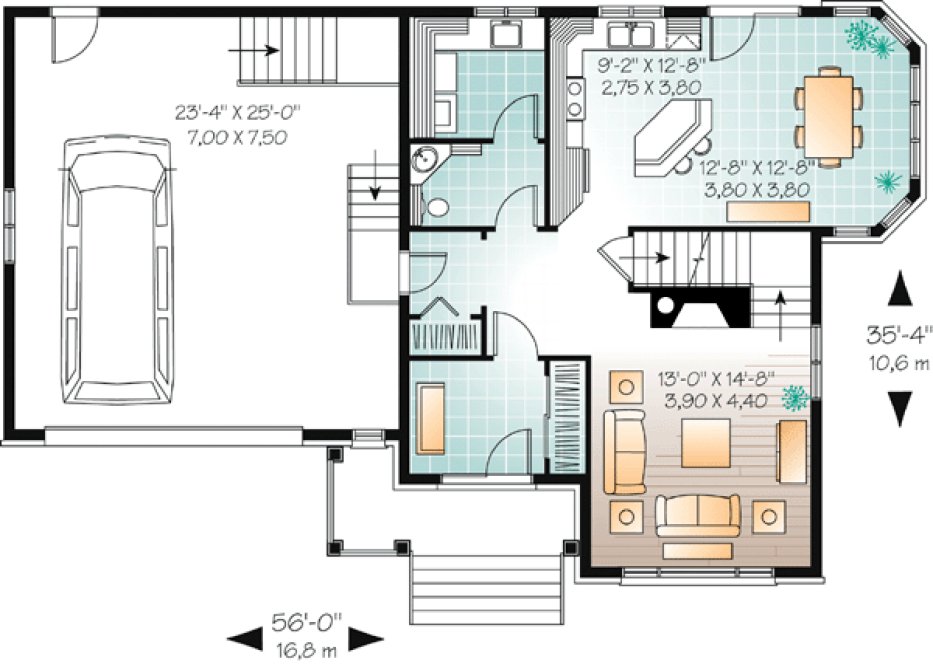 Main Floor Plan for House Plan #148288