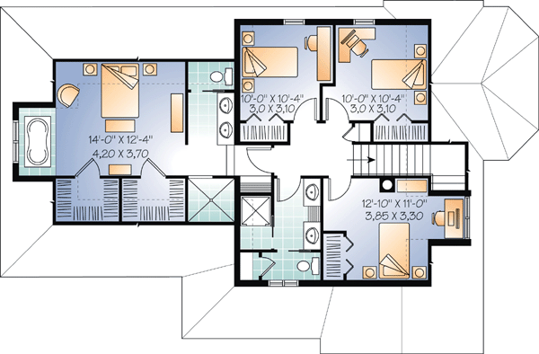 Second Floor Plan for House Plan #148288