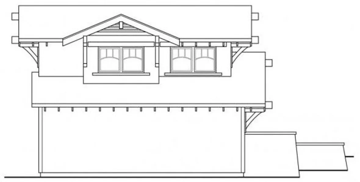 Left Elevation for House Plan #348002