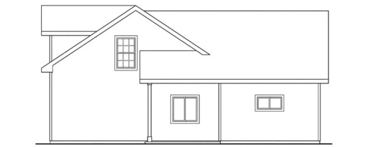 Rear Elevation for House Plan #342202
