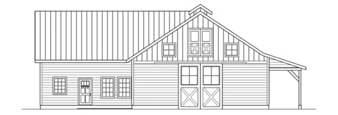 Rear Elevation for House Plan #347402