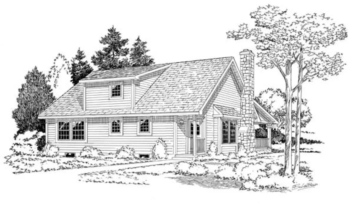 Rear Elevation for House Plan #185931
