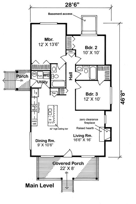 Main Floor Plan for House Plan #184711