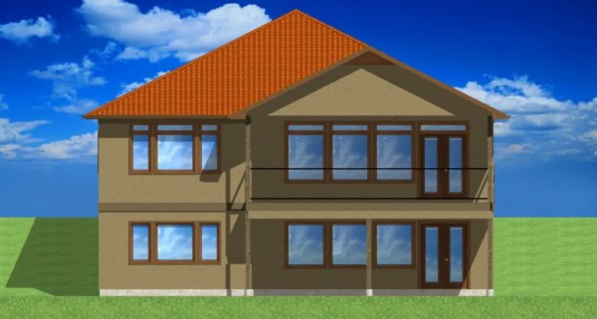 Rear Elevation for House Plan #195090