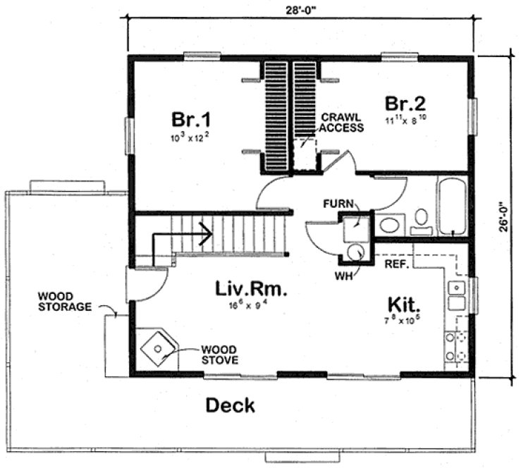 Main Floor Plan for House Plan #180489