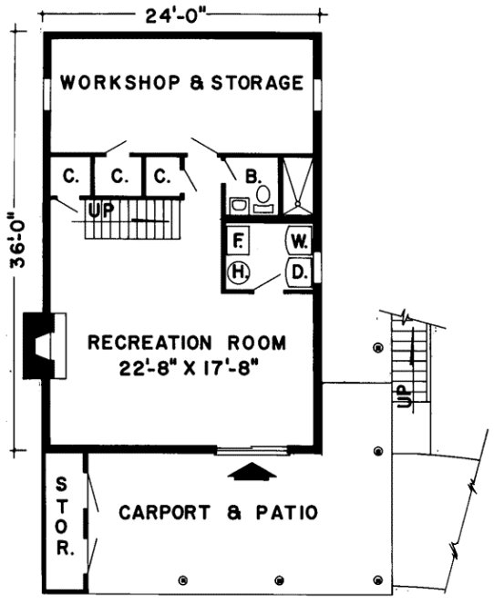 Basement Plan for House Plan #184699