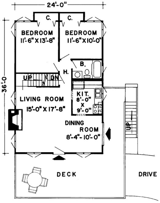 Main Floor Plan for House Plan #184699