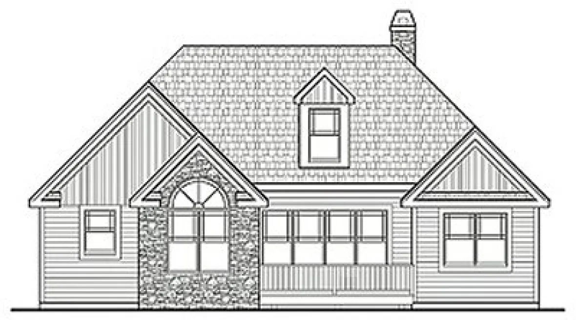 Rear Elevation for House Plan #623972