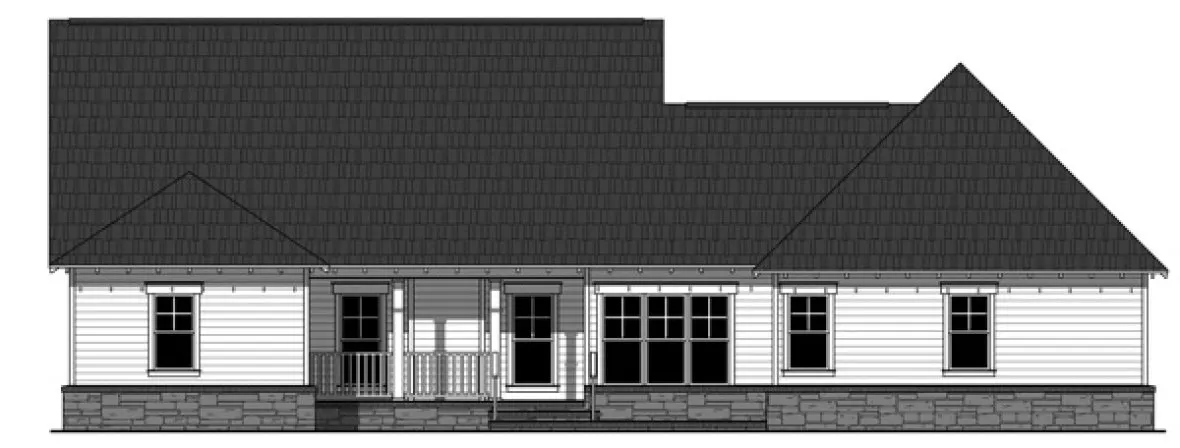 Rear Elevation for House Plan #211912