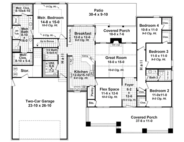 Main Floor Plan for House Plan #211912