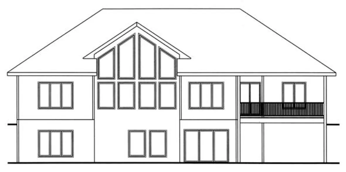 Rear Elevation for House Plan #709989
