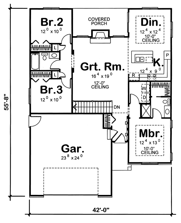 Main Floor Plan for House Plan #707004
