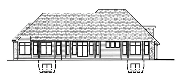 Rear Elevation for House Plan #705639