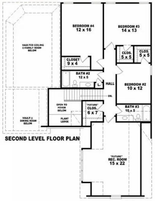 Second Floor Plan for House Plan #494552