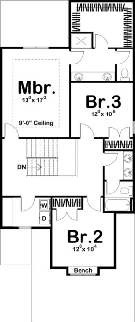 Second Floor Plan for House Plan #702691