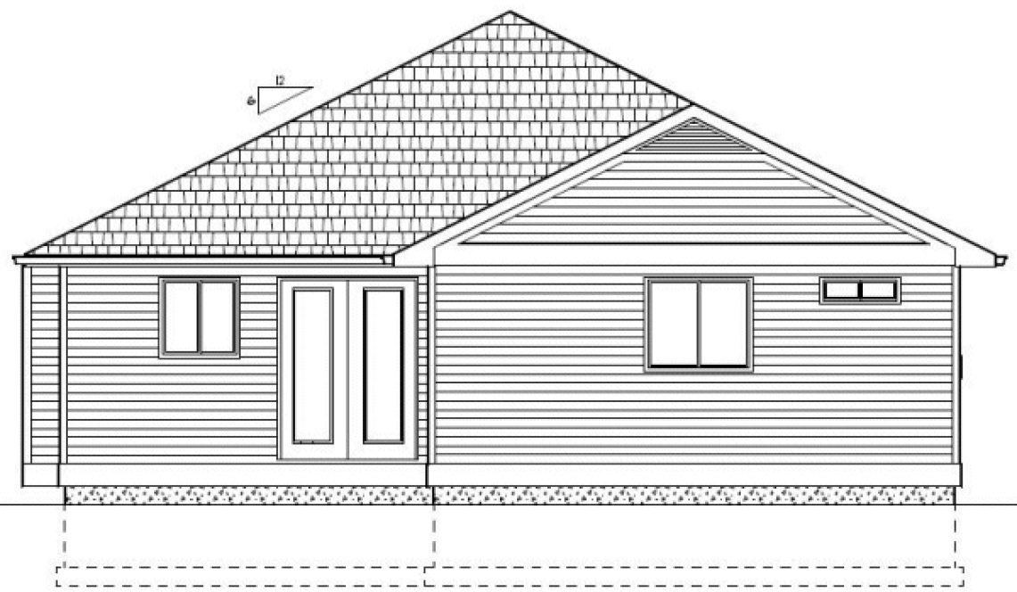 Rear Elevation for House Plan #195097