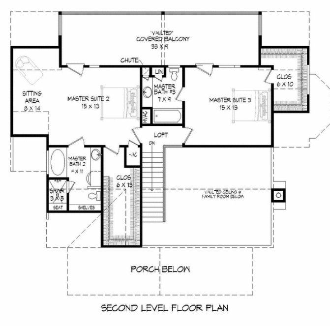Second Floor Plan for House Plan #690032