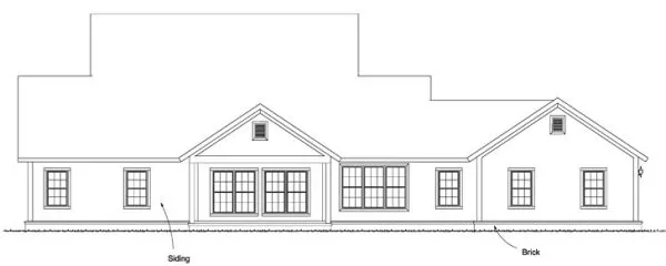 Rear Elevation for House Plan #246972