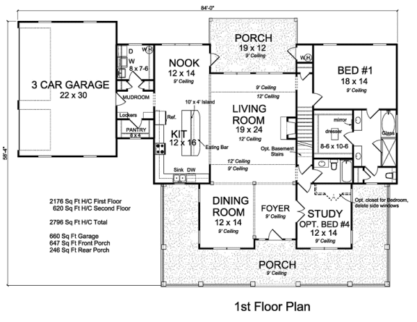 Main Floor Plan for House Plan #246972