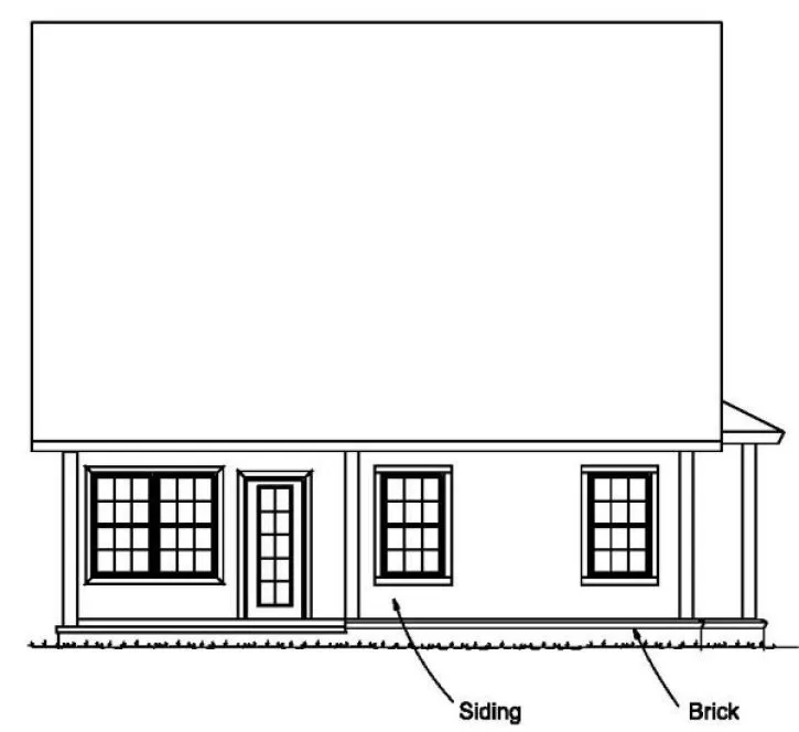 Rear Elevation for House Plan #240491
