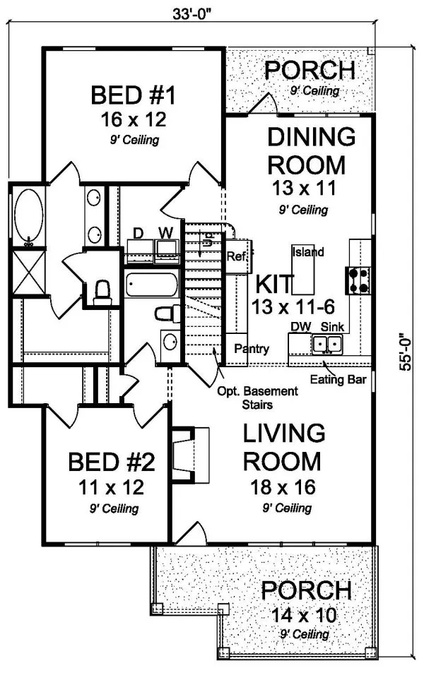 Main Floor Plan for House Plan #240491