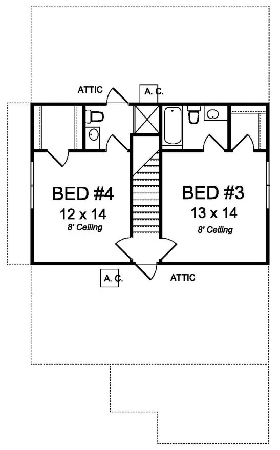 Second Floor Plan for House Plan #240491