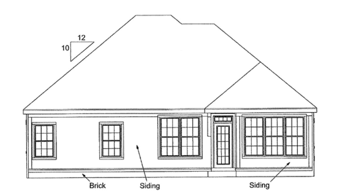 Rear Elevation for House Plan #240721