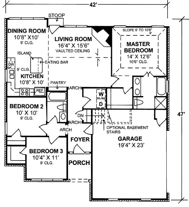 Main Floor Plan for House Plan #240721