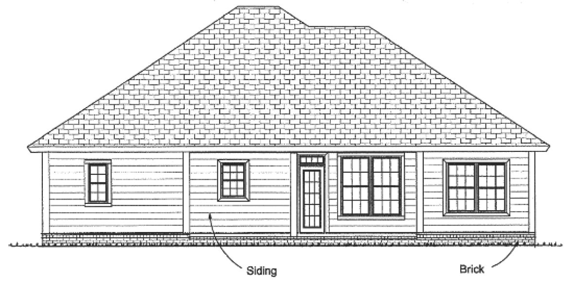 Rear Elevation for House Plan #244631