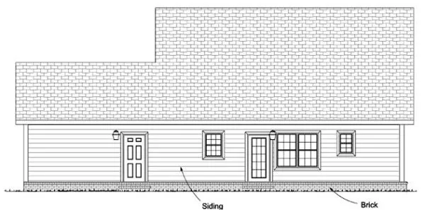 Rear Elevation for House Plan #241781