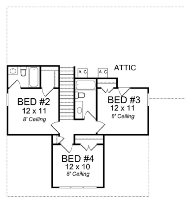 Second Floor Plan for House Plan #241781