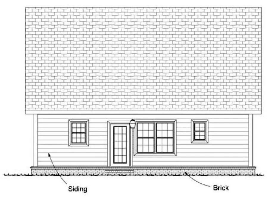 Rear Elevation for House Plan #241782