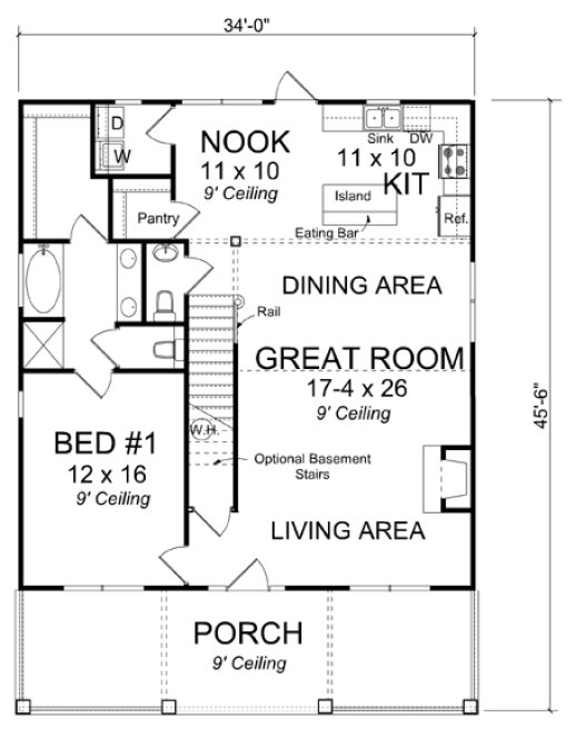 Main Floor Plan for House Plan #241782